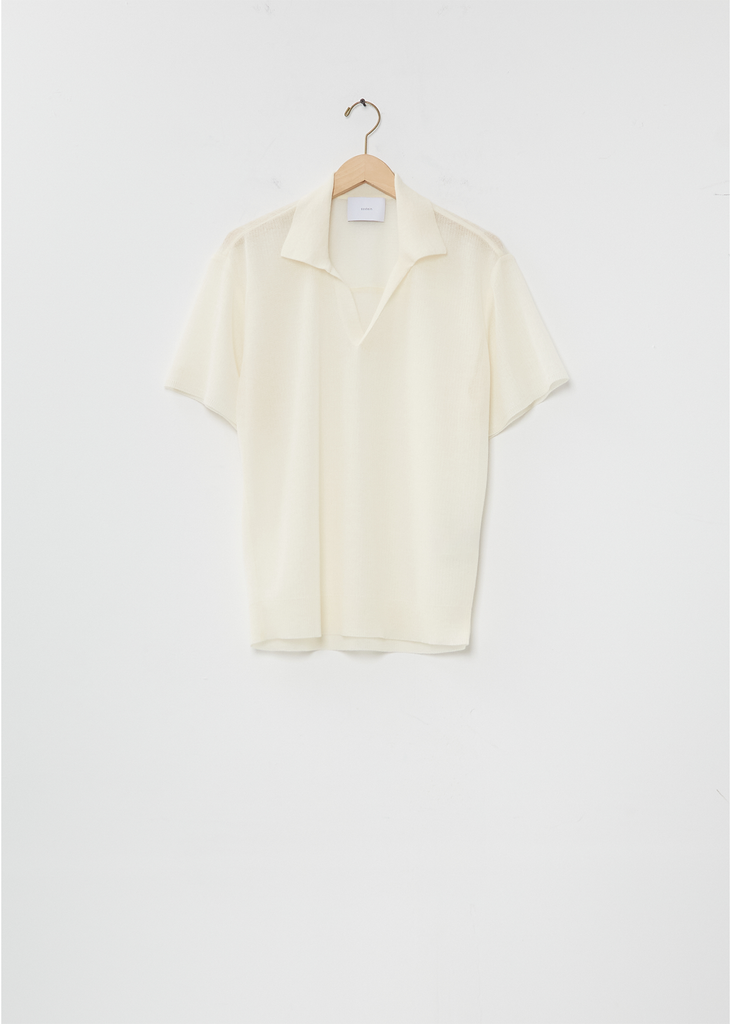 Ramie Knit Skipper Top — Off White