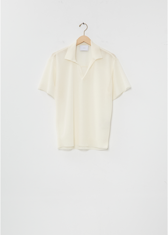 Ramie Knit Skipper Top — Off White