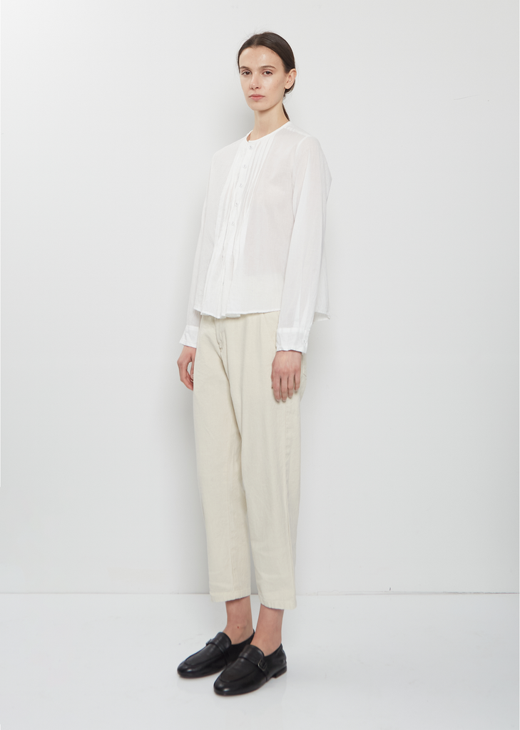 Linen Cotton Tapered Pants — Ivory