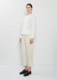 Linen Cotton Tapered Pants — Ivory