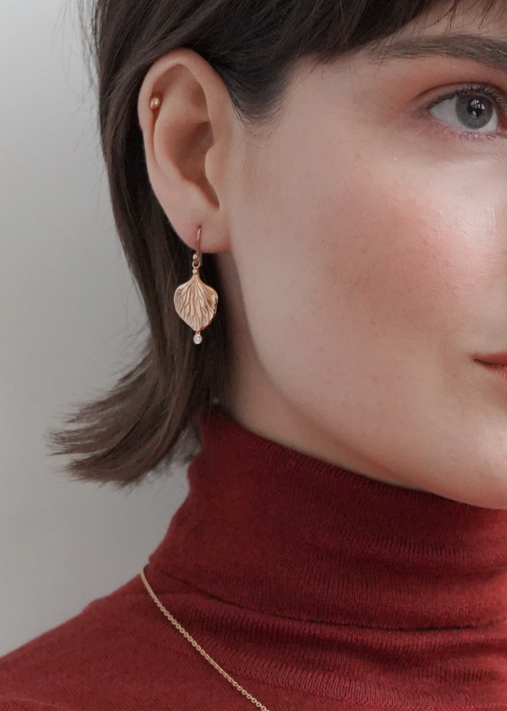 Hydrangea Petal Diamond Earrings