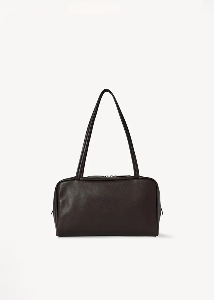 Astra Leather Bowling Bag — Dark Brown