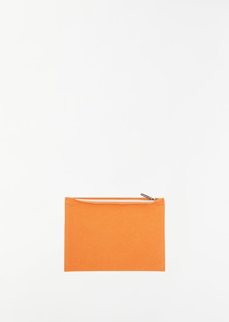 Washed Canvas Pouch Large — Orange