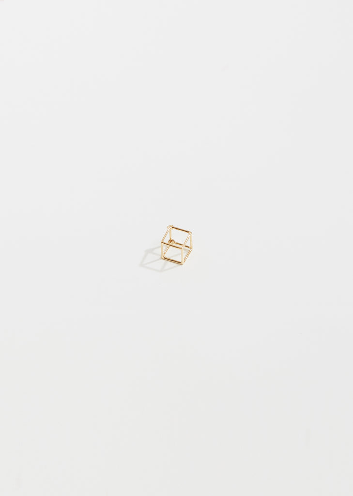 3D Square Earring 7mm, single