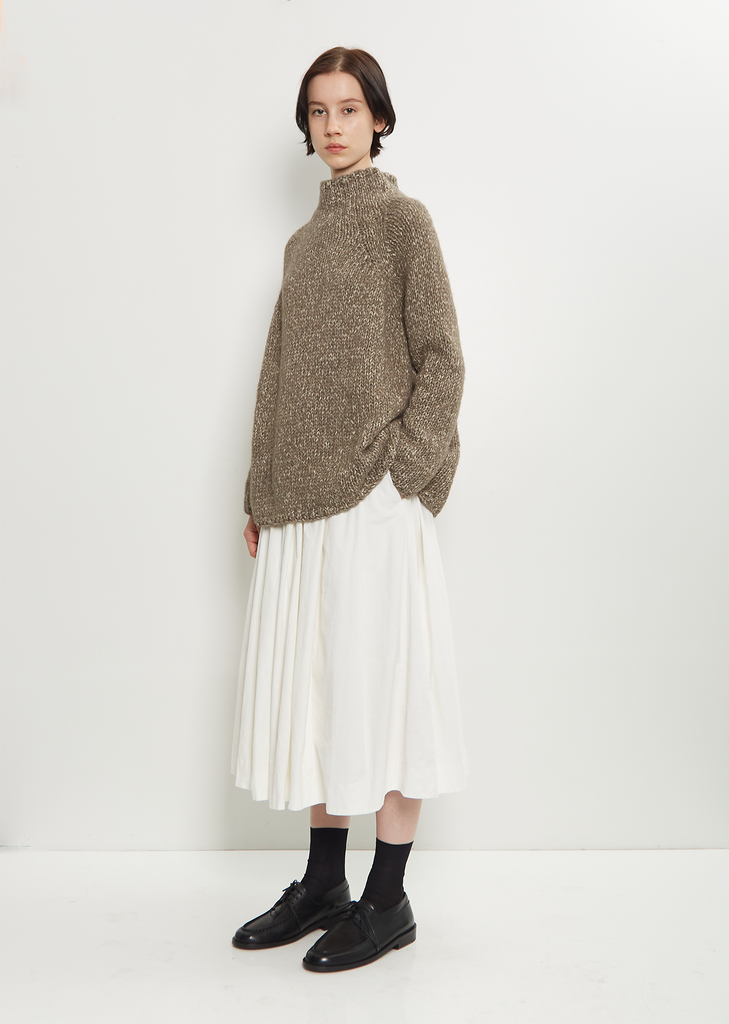 Handknit Cotton Alpaca Dolcevita Sweater