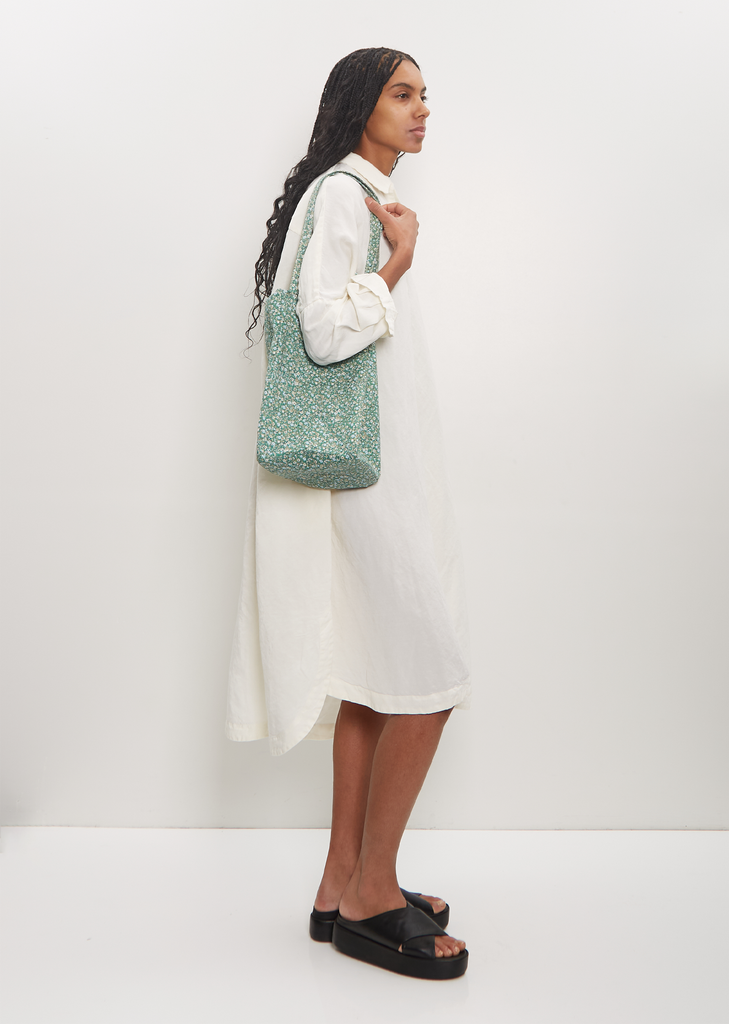 Exclusive Cotton Flower Tote M — Green