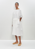 Cotton Pleated Trim Dress