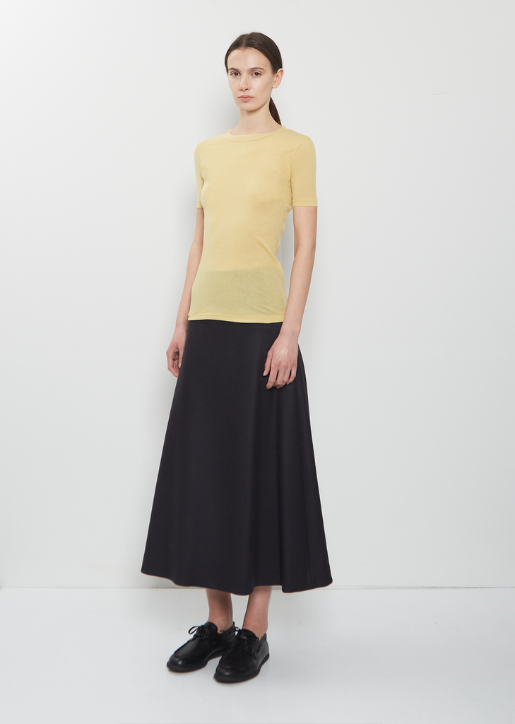 Super High Gauge Sheer Rib Tee — Mustard