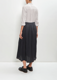 French Linen Box Pleat Skirt — Black