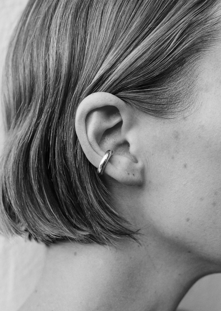 Silver Bagel Ear Cuff