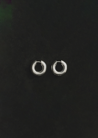 Large Silver Bagel Hoops