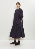 Basil Typewriter Cotton Shirt — Dark Navy