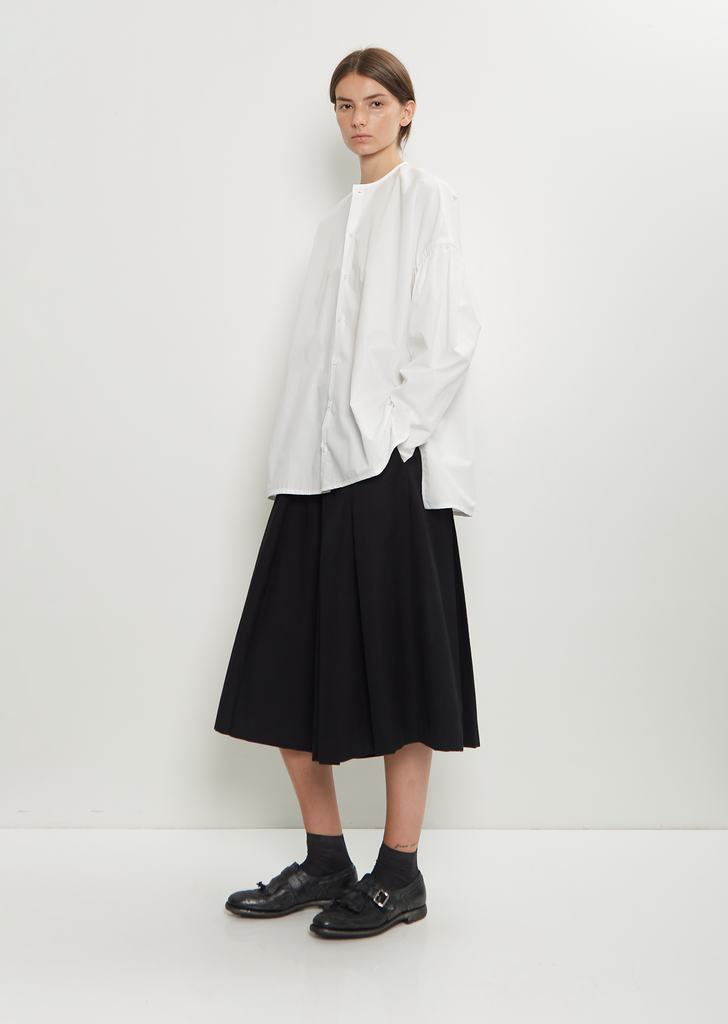 Basil Typewriter Cotton Shirt — Off White