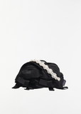 Beaded Classic Bow Crossbody Bag — Black