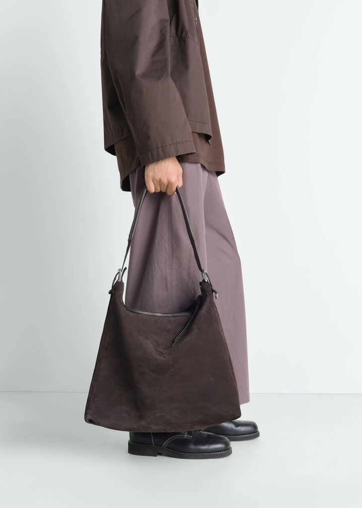 Belted Hobo Suede Bag