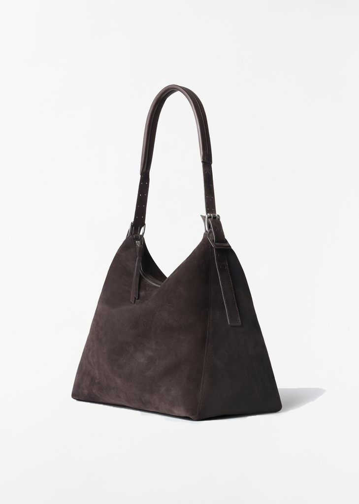 Belted Hobo Suede Bag