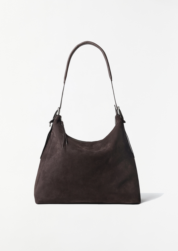 Belted Hobo Suede Bag