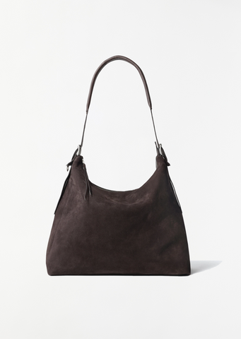 Belted Hobo Suede Bag