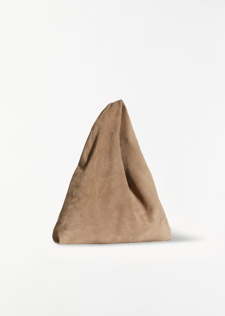 Small Suede Bindle — Beige Melange