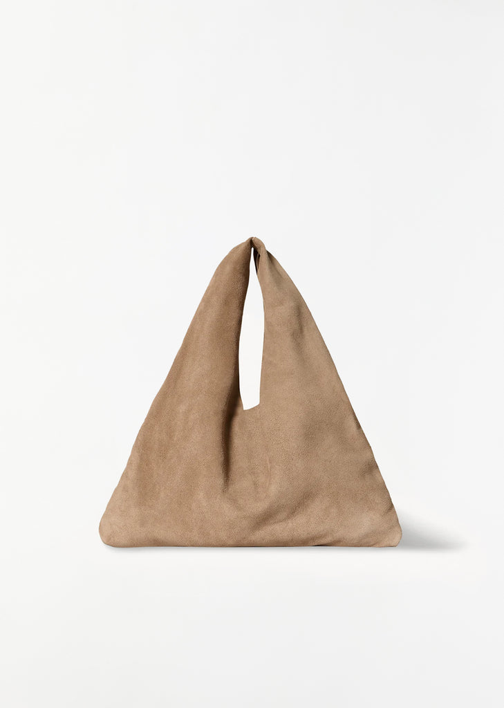 Small Suede Bindle — Beige Melange