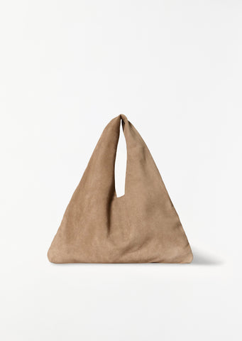 Small Suede Bindle — Beige Melange