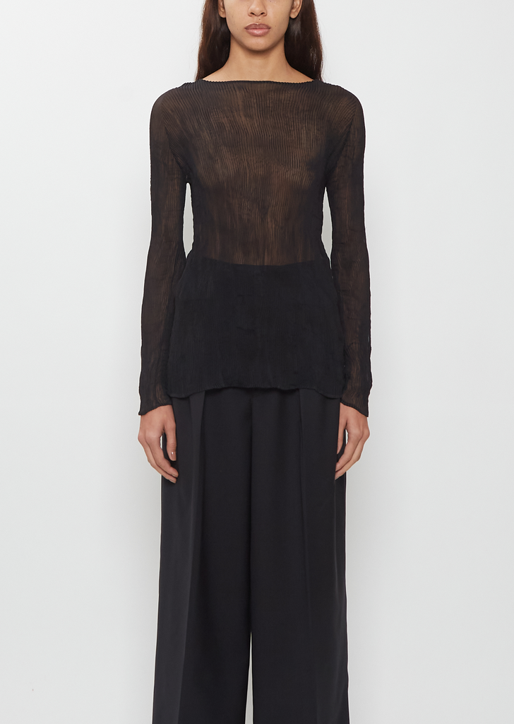 Chiffon Twist BK/WT Top