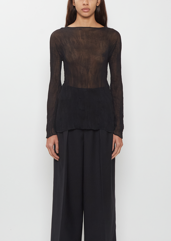 Chiffon Twist BK/WT Top