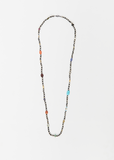 Black Agate Stripe Beaded Necklace 28 100cm