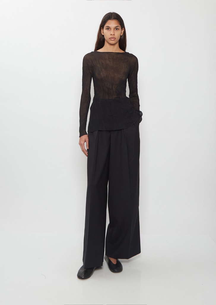 Chiffon Twist BK/WT Top