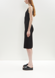 Compact Knit Short Tank Dress — Black
