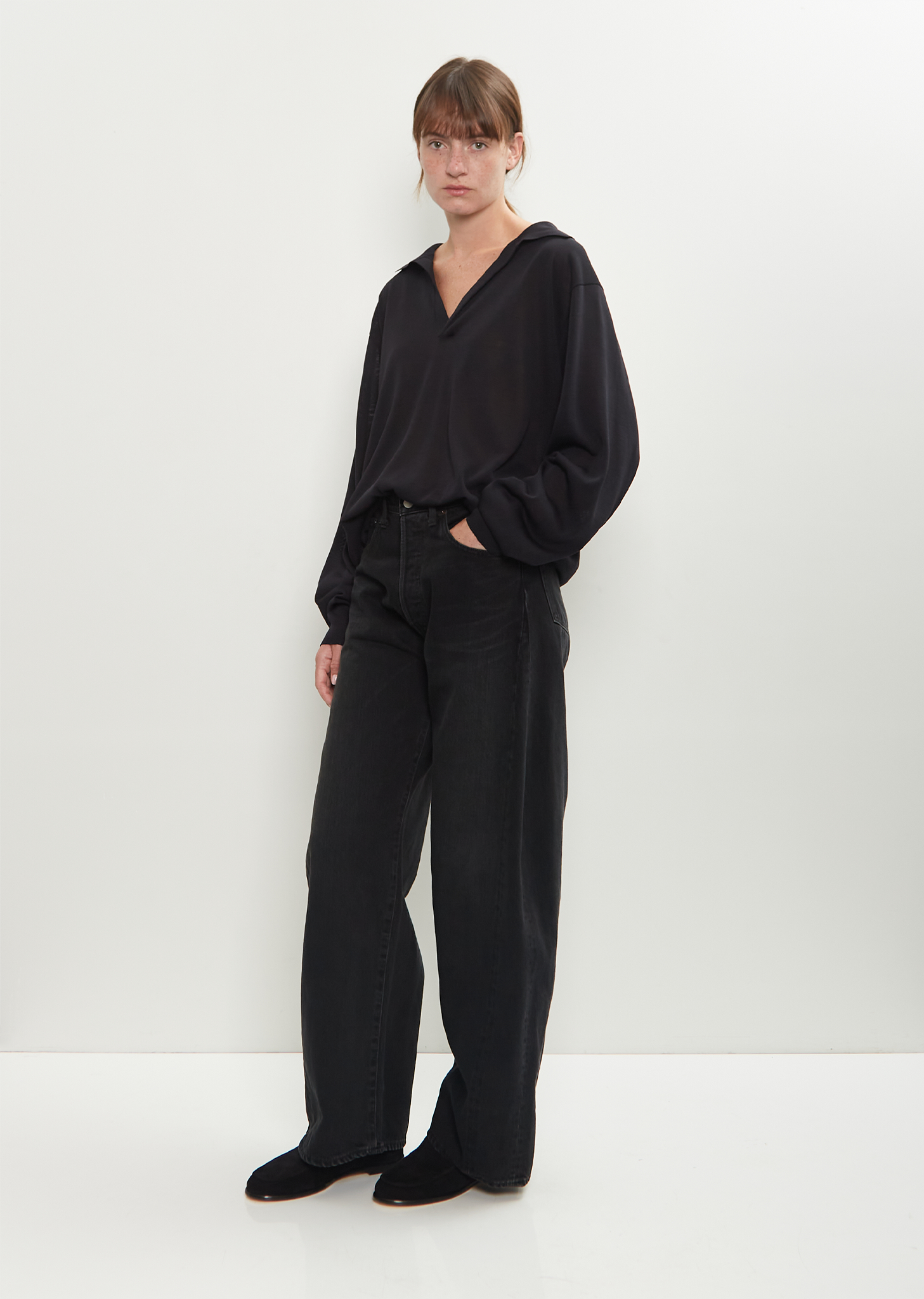 Deformation Wide Denim Jeans — Black – La Garçonne Deformation Wide Denim Jeans — Black – La Garçonne