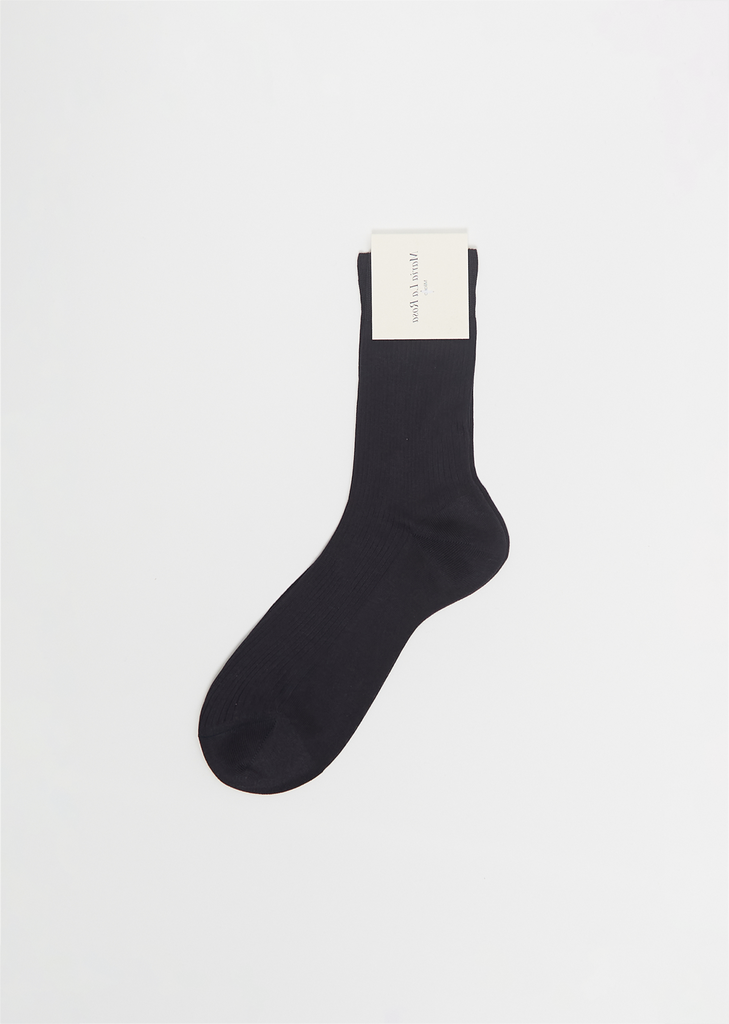 Silk Blend One Ribbed Socks — Emporio