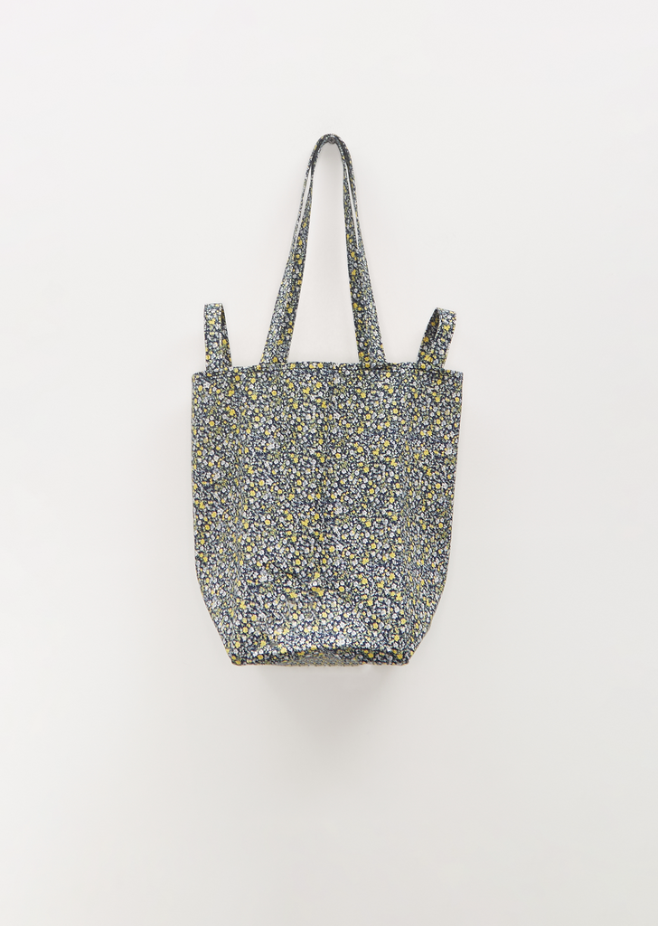 Cotton Flower Tote M — Black / Yellow