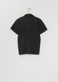 Pleated Basics Polo Shirt — Black