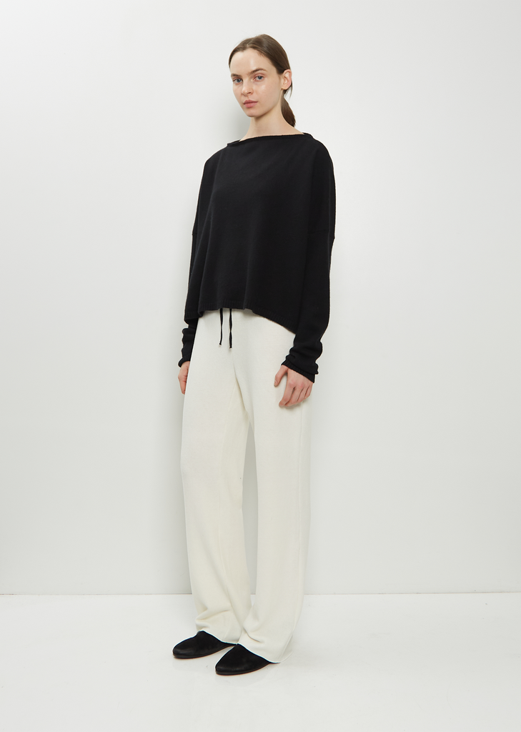 Cashmere Boatneck Sweater — Black