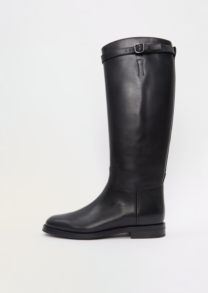 Michelle Polished Leather Boot — Black