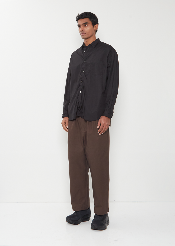 Ruched Placket Cotton Shirt