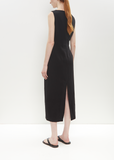 Cotton Linen Gabarine Dress — Black