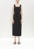 Cotton Linen Gabarine Dress — Black