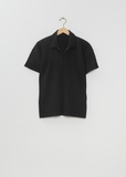Pleated Basics Polo Shirt — Black