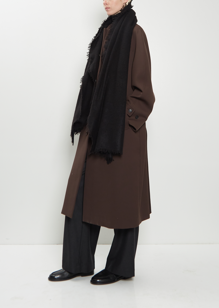 Fuzzy Feutre Cashmere Shawl — Black