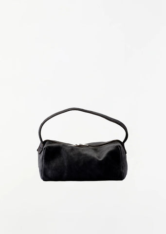Handle Leather Bag, Small — Black