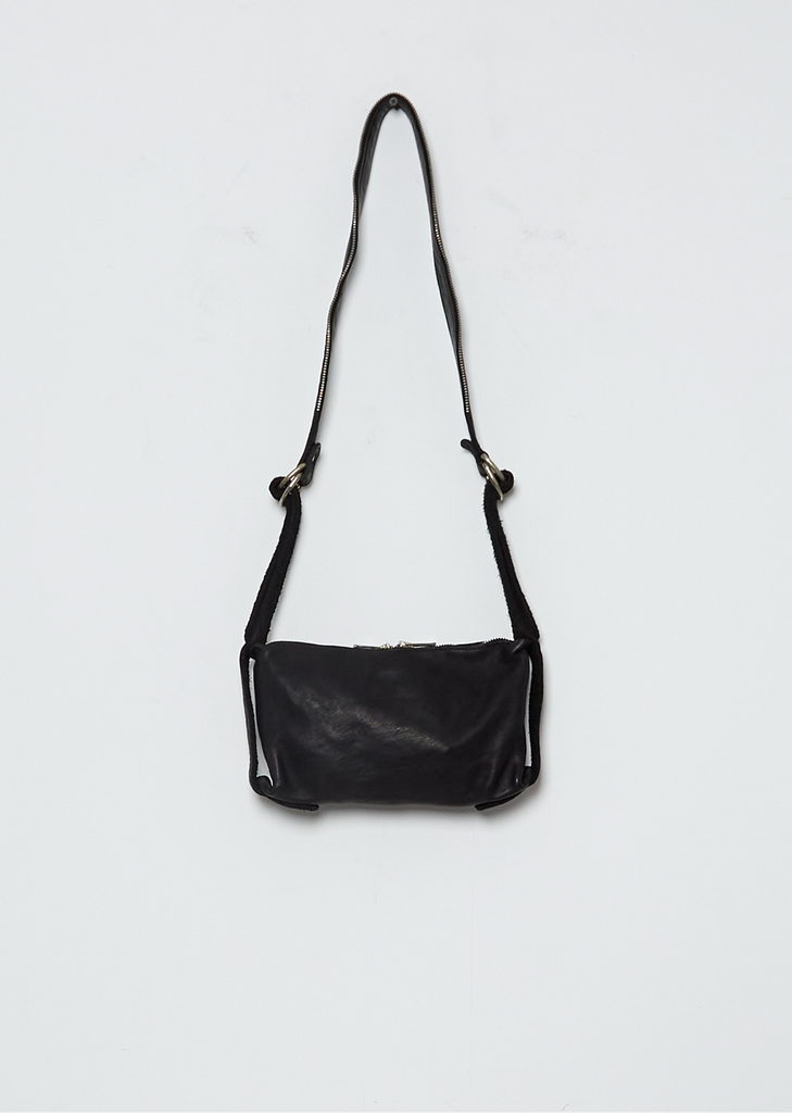 Leather Crossbody Bag, Small  — Black