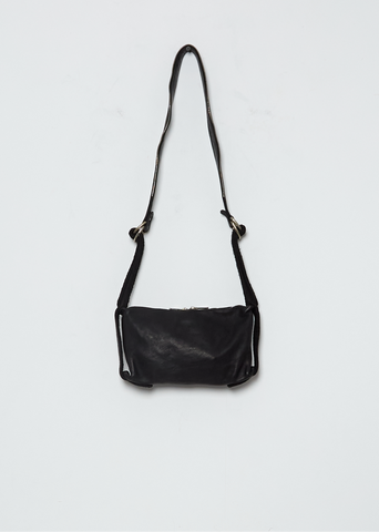 Leather Crossbody Bag, Small  — Black