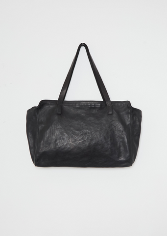 Handle Leather Bag — Black