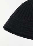 Knit Stitch Hat  — Black