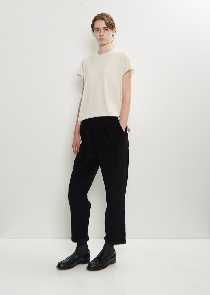 Paride Cotton Velvet Pant — Black