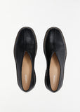 Piped Crepe Loafers — Black