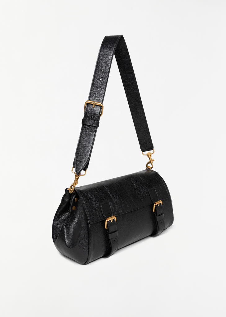 Buckle Leather Satchel