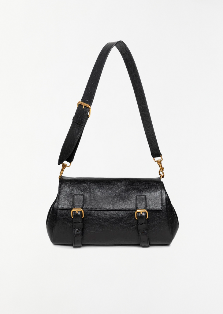 Buckle Leather Satchel